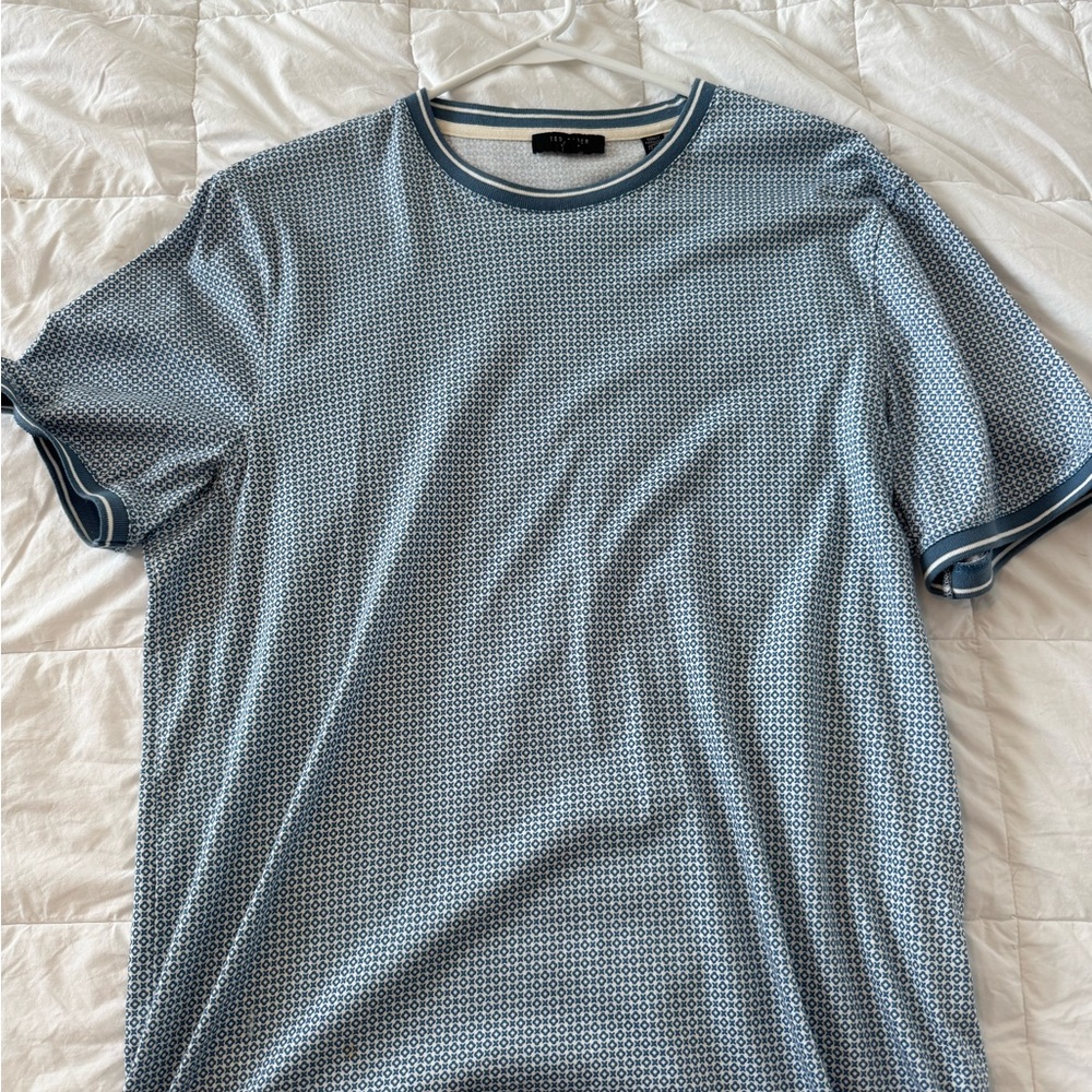 Ted Baker Light Blue Geometric Tee